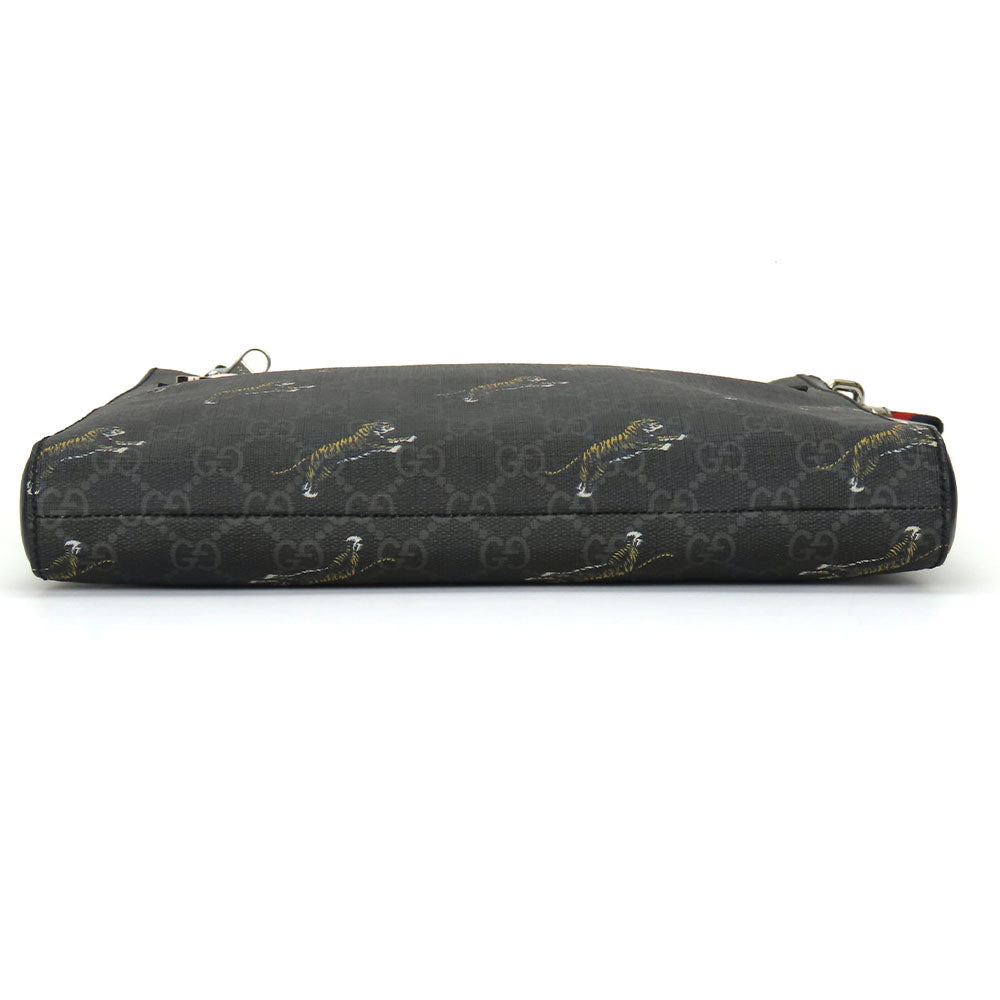 GUCCI Shoulder Bag 474137 GG Supreme Canvas black mens Used Authentic
