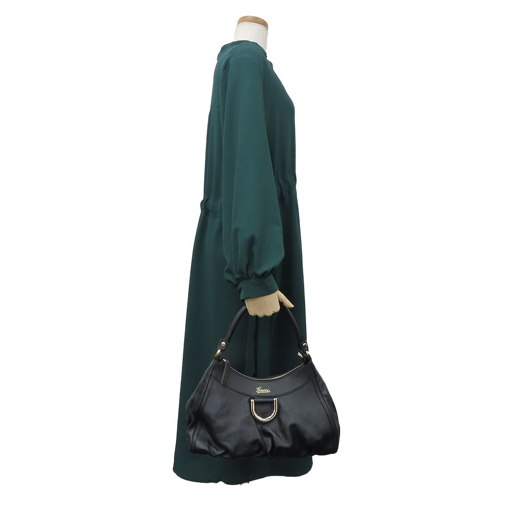 GUCCI Handbag 190525 leather black Women Used Authentic