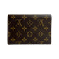 LOUIS VUITTON Bifold Wallet leather Brown Monogram Porte Tresor Etui Papier