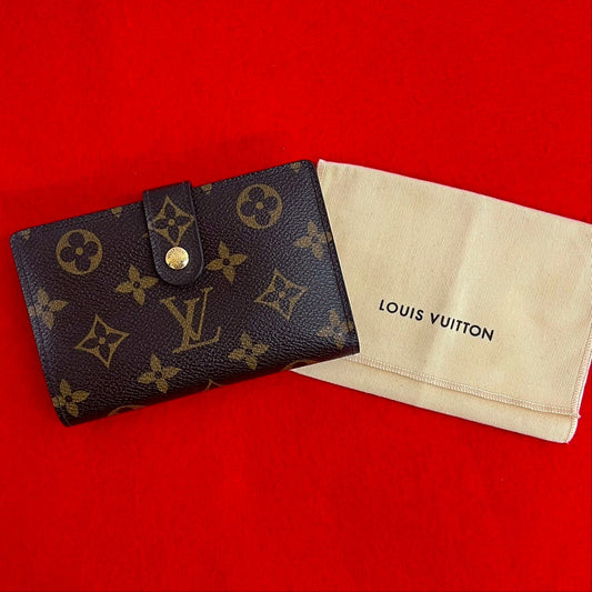 LOUIS VUITTON Bifold Wallet leather Brown Monogram Portefeuille Vienova