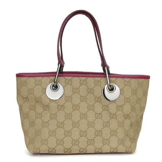 GUCCI Handbag 120844 GG canvas, leather beige Women Used Authentic