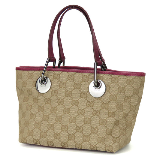GUCCI Handbag 120844 GG canvas, leather beige Women Used Authentic