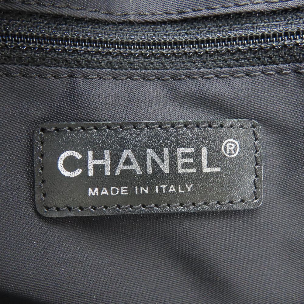 CHANEL Tote Bag Jacquard nylon Marron New travel line MM Women Used Authentic