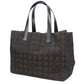 CHANEL Tote Bag Jacquard nylon Marron New travel line MM Women Used Authentic