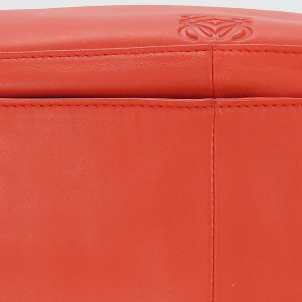LOEWE Shoulder Bag Nappa leather Orange flamenco Women Used Authentic