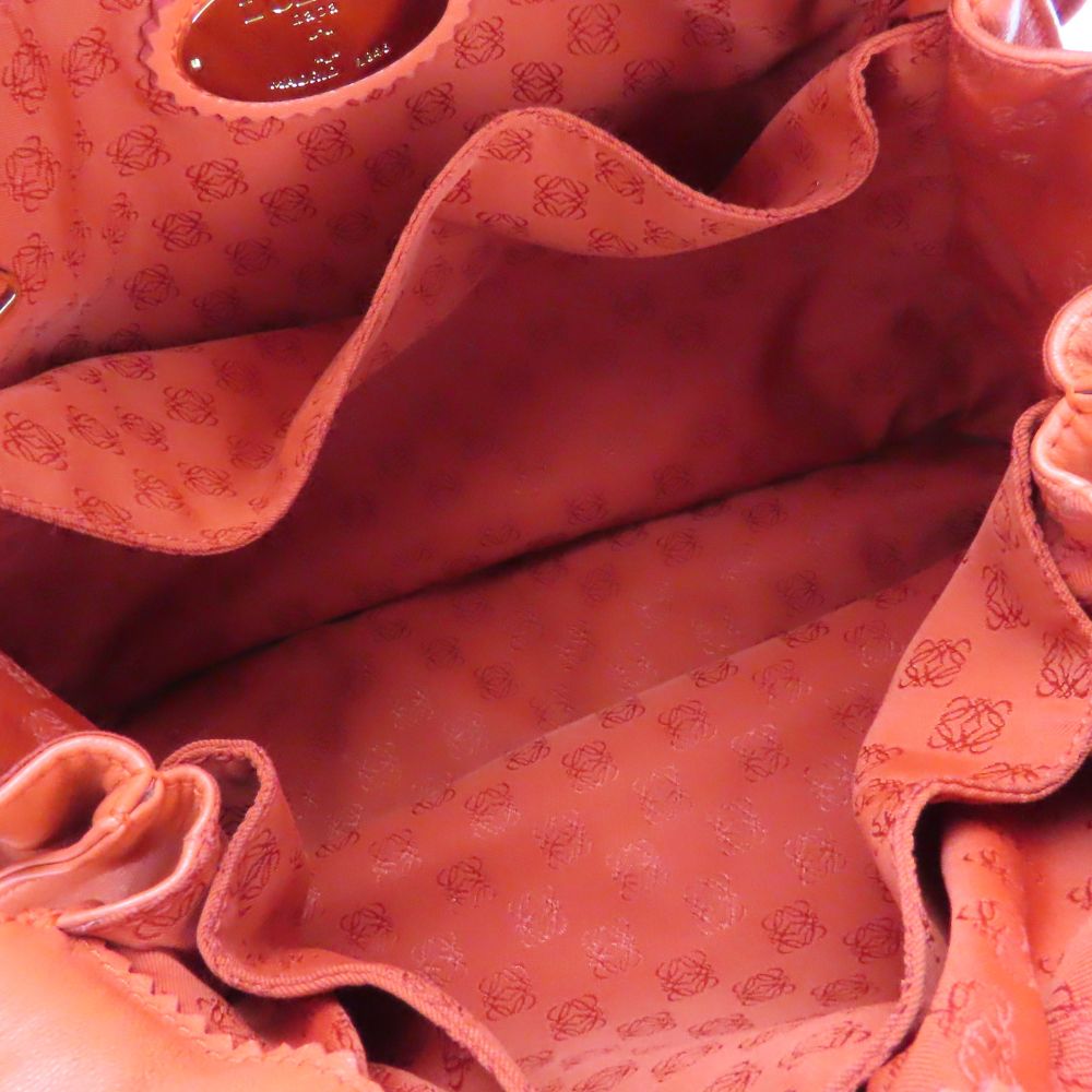 LOEWE Shoulder Bag Nappa leather Orange flamenco Women Used Authentic