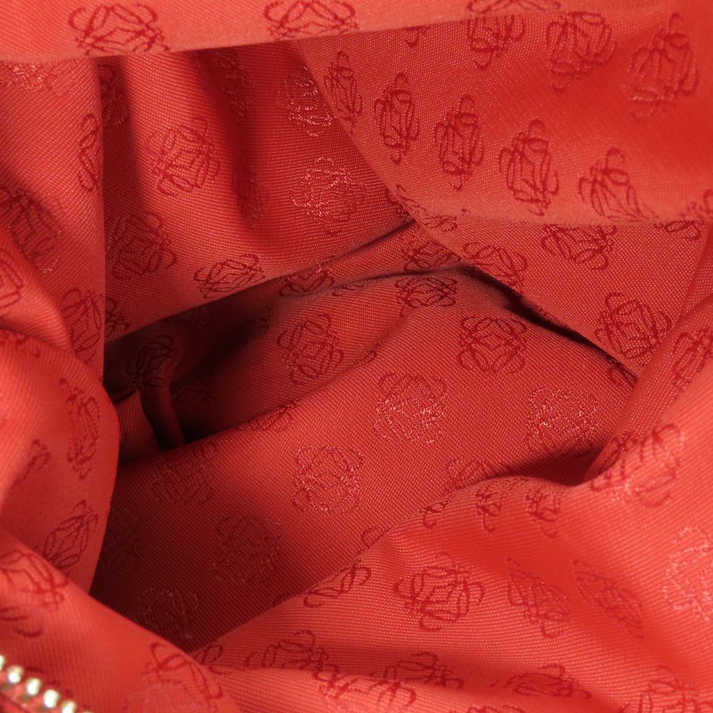 LOEWE Shoulder Bag Nappa leather Orange flamenco Women Used Authentic