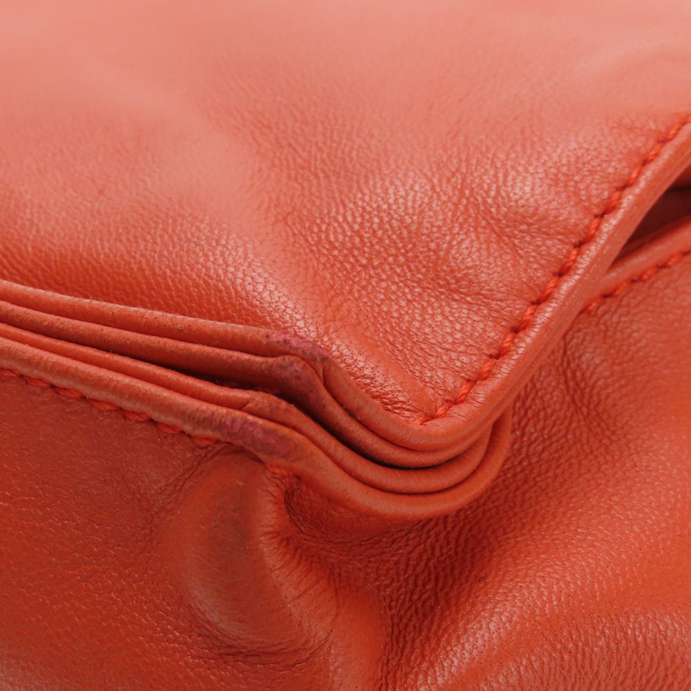 LOEWE Shoulder Bag Nappa leather Orange flamenco Women Used Authentic