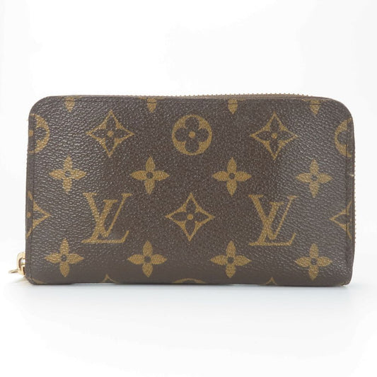 LOUIS VUITTON Bifold Wallet M61440  Monogram Brown Zippy Compact Wallet Women Used Authentic