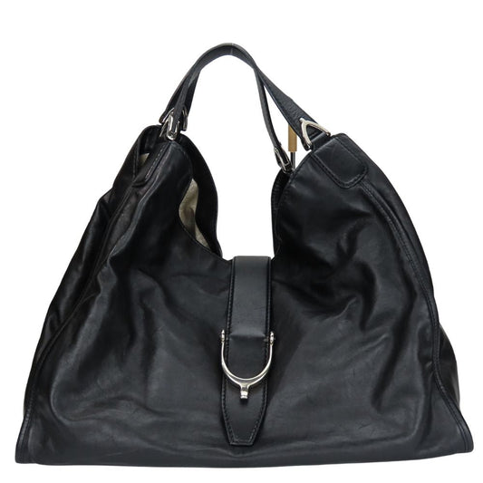 GUCCI Tote Bag 296855 leather black Soft stirrup