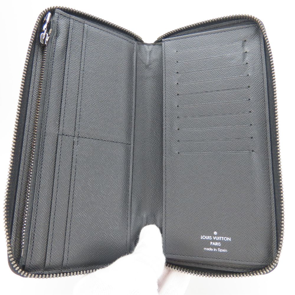 LOUIS VUITTON Long Wallet Purse M62295 Monogram Eclipse black Zippy Wallet Vertical mens Used Authentic