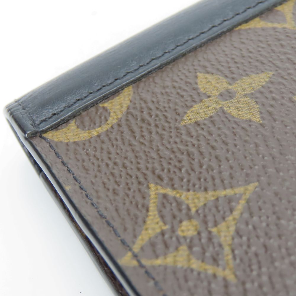 LOUIS VUITTON Long Wallet Purse M93800 Monogram macacer Brown Portefeuille Tanon mens Used Authentic