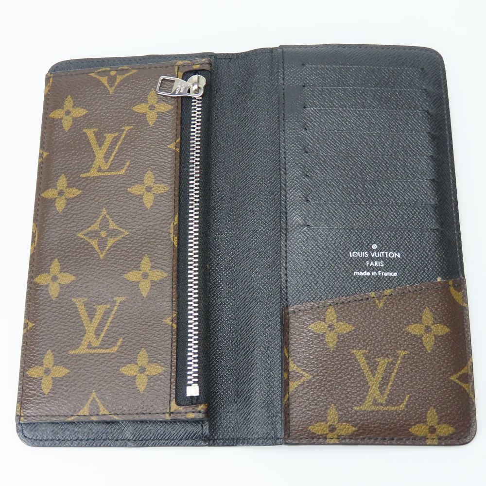 LOUIS VUITTON Long Wallet Purse M93800 Monogram macacer Brown Portefeuille Tanon mens Used Authentic