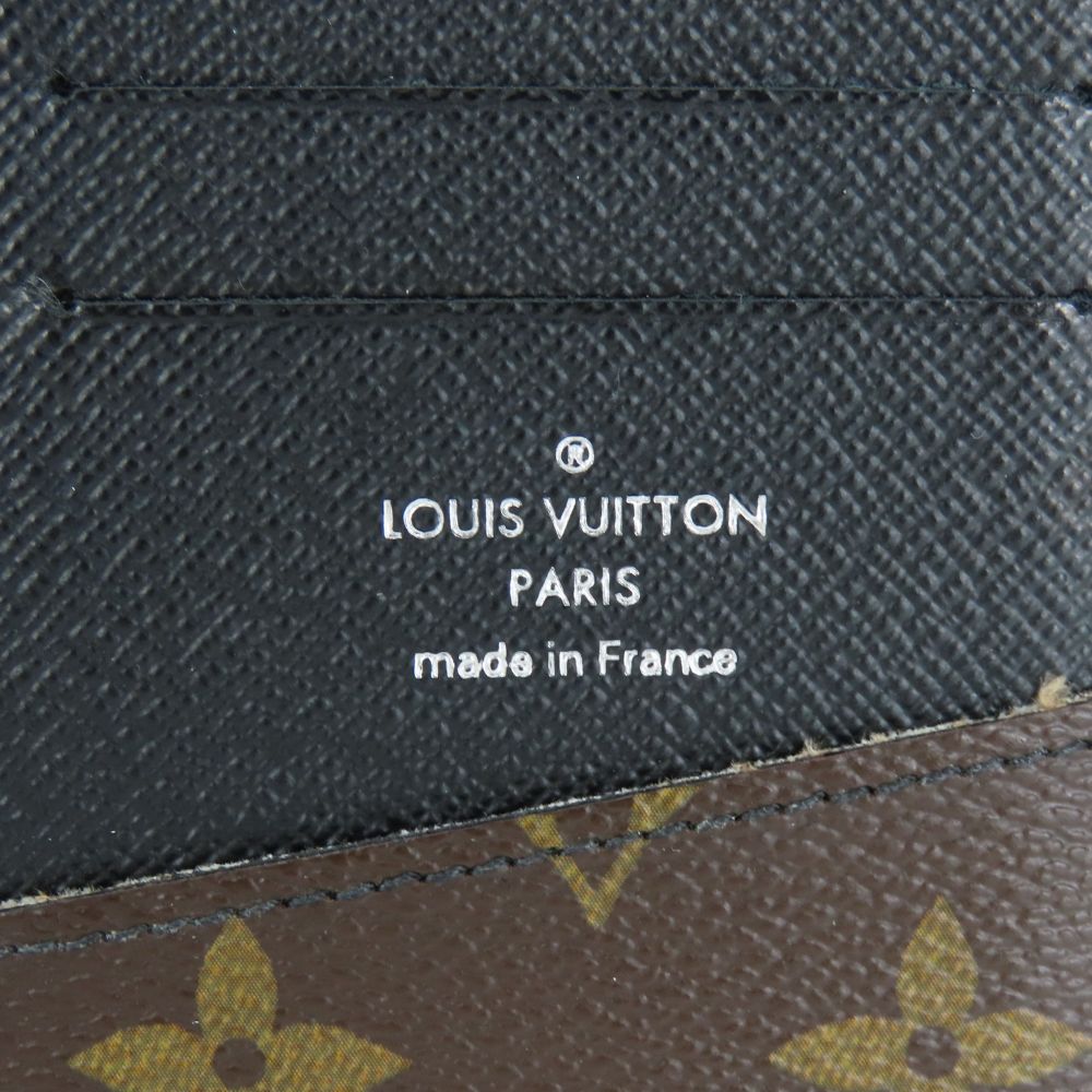 LOUIS VUITTON Long Wallet Purse M93800 Monogram macacer Brown Portefeuille Tanon mens Used Authentic