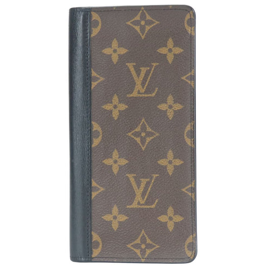 LOUIS VUITTON Long Wallet Purse M93800 Monogram macacer Brown Portefeuille Tanon mens Used Authentic