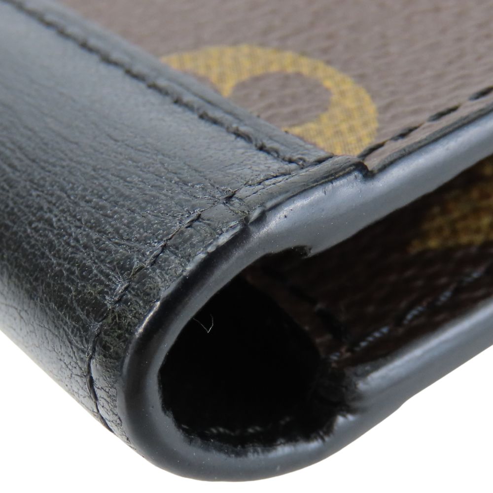 LOUIS VUITTON Long Wallet Purse M93800 Monogram macacer Brown Portefeuille Tanon mens Used Authentic