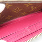 LOUIS VUITTON Long Wallet Purse M60742 Monogram Fuchsia Portefeuille Clemence