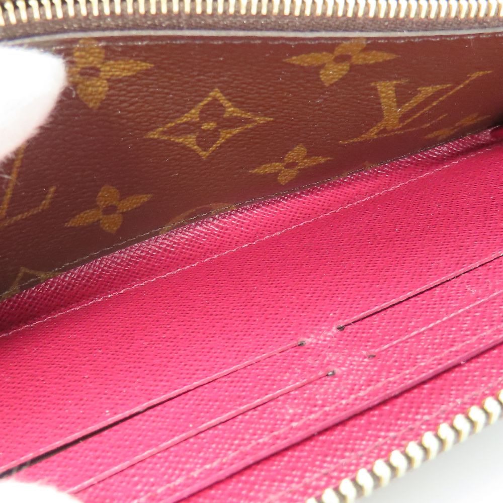 LOUIS VUITTON Long Wallet Purse M60742 Monogram Fuchsia Portefeuille Clemence