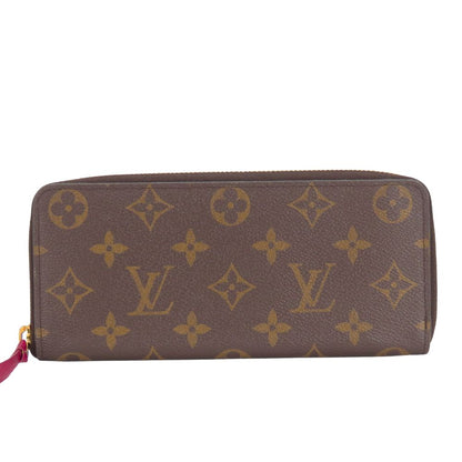 LOUIS VUITTON Long Wallet Purse M60742 Monogram Fuchsia Portefeuille Clemence