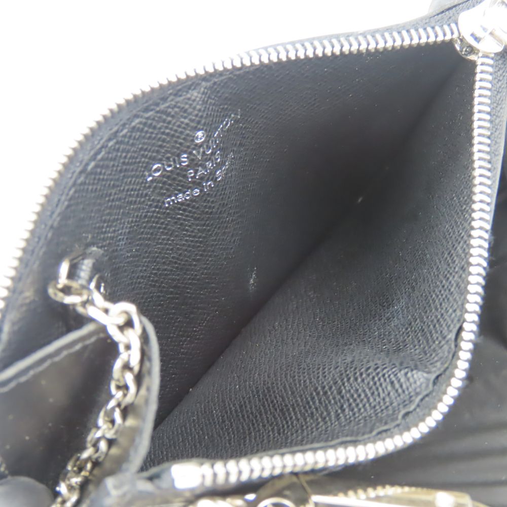 LOUIS VUITTON Coin case M66602 Epi Leather Noir Pochette Cre mens Used Authentic