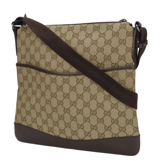 GUCCI Shoulder Bag 145857 GG canvas, leather beige Women Used Authentic