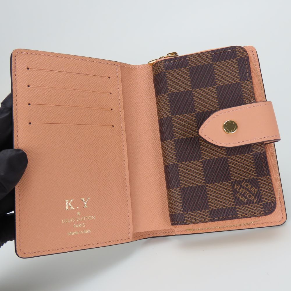 LOUIS VUITTON Bifold Wallet N60380 Damier Ebene Portefeuille Juliet Women Used Authentic