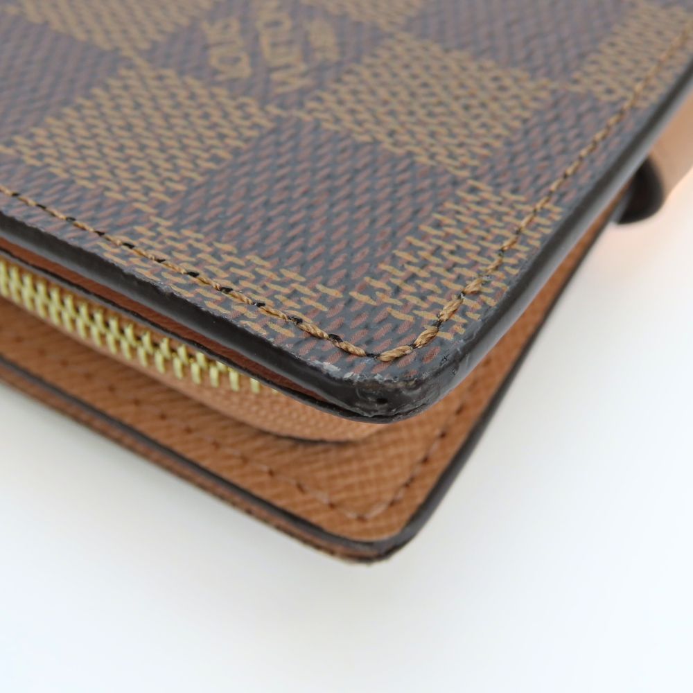 LOUIS VUITTON Bifold Wallet N60380 Damier Ebene Portefeuille Juliet Women Used Authentic
