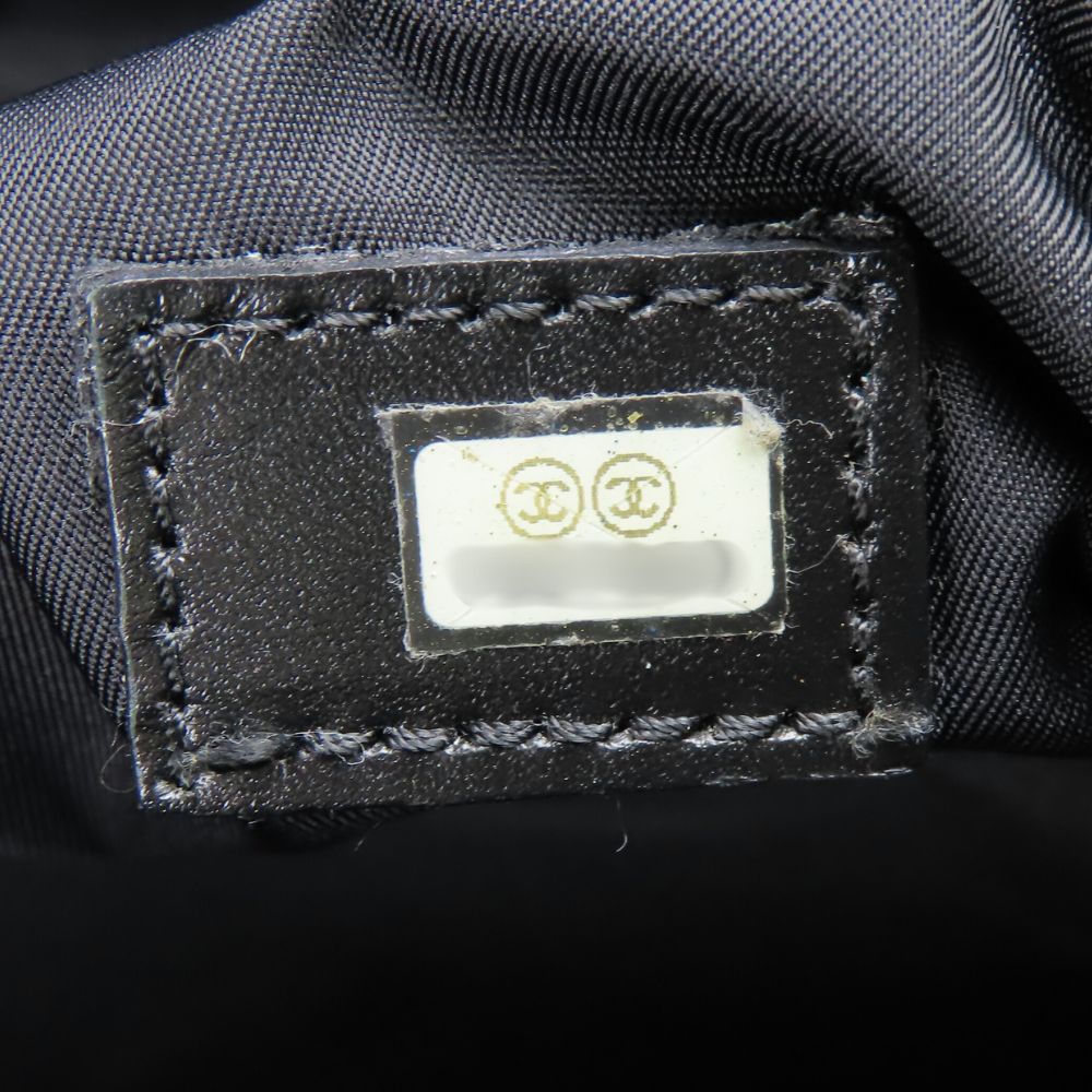 CHANEL Tote Bag Jacquard nylon black Women Used Authentic