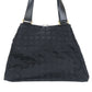 CHANEL Tote Bag Jacquard nylon black Women Used Authentic