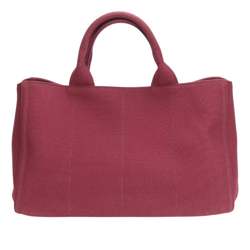 PRADA Tote Bag B2642O canvas Amarrant Studs Canapa Women Used Authentic