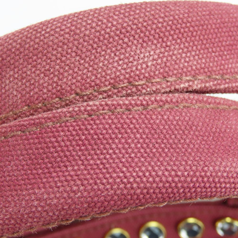 PRADA Tote Bag B2642O canvas Amarrant Studs Canapa Women Used Authentic