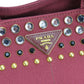 PRADA Tote Bag B2642O canvas Amarrant Studs Canapa Women Used Authentic