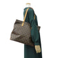 LOUIS VUITTON Tote Bag M51151 Monogram, Tanned Leather Brown Cabas Mezzo Women Used Authentic