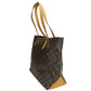 LOUIS VUITTON Tote Bag M51151 Monogram, Tanned Leather Brown Cabas Mezzo Women Used Authentic