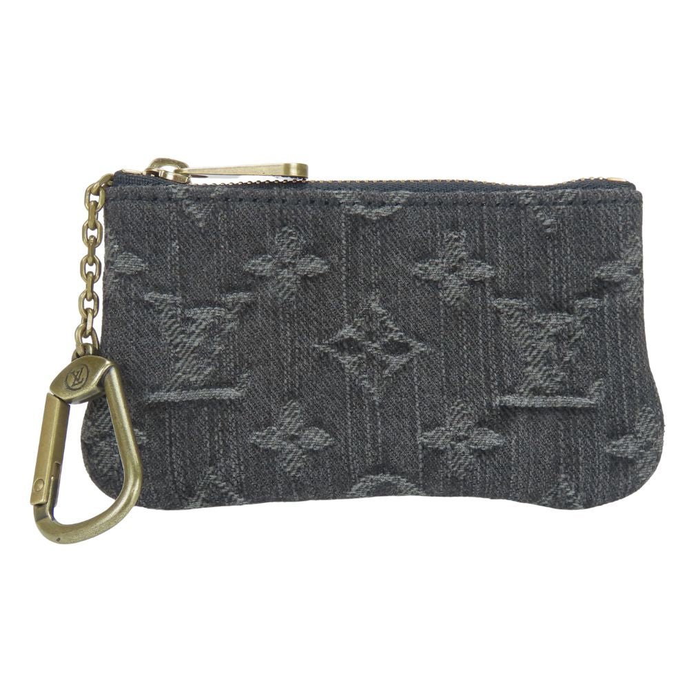 LOUIS VUITTON Coin case M95616 Monogram denim gray Pochette cree mens(Unisex) Used Authentic