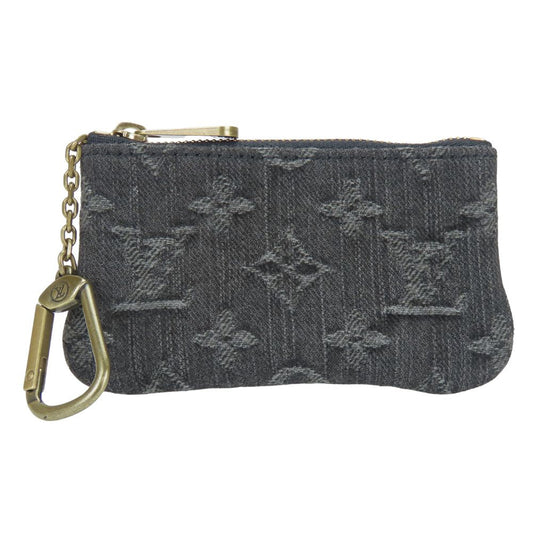 LOUIS VUITTON Coin case M95616 Monogram denim gray Pochette cree mens(Unisex) Used Authentic