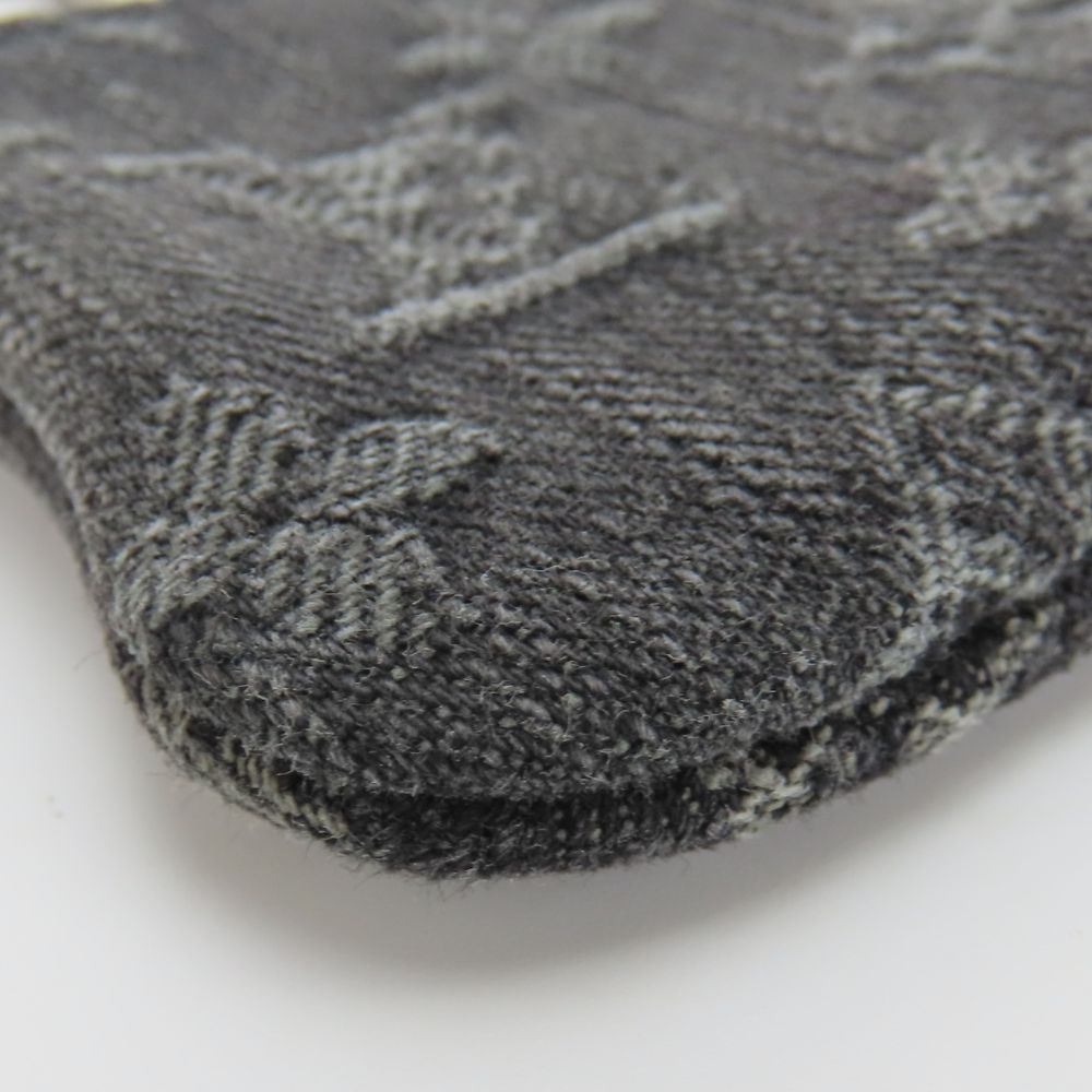 LOUIS VUITTON Coin case M95616 Monogram denim gray Pochette cree mens(Unisex) Used Authentic