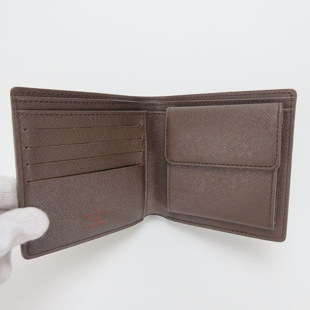 LOUIS VUITTON Bifold Wallet N61675 Damier Brown Portefeuille�EMarco mens(Unisex) Used Authentic