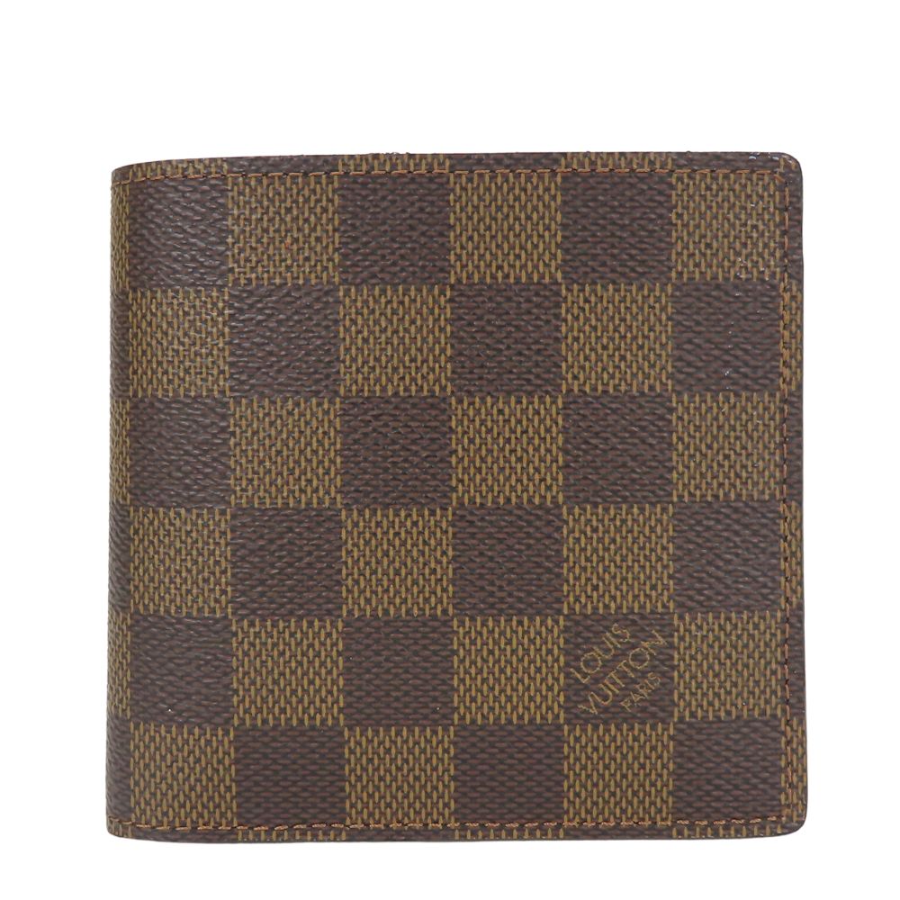 LOUIS VUITTON Bifold Wallet N61675 Damier Brown Portefeuille�EMarco mens(Unisex) Used Authentic