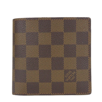 LOUIS VUITTON Bifold Wallet N61675 Damier Brown Portefeuille�EMarco mens(Unisex) Used Authentic