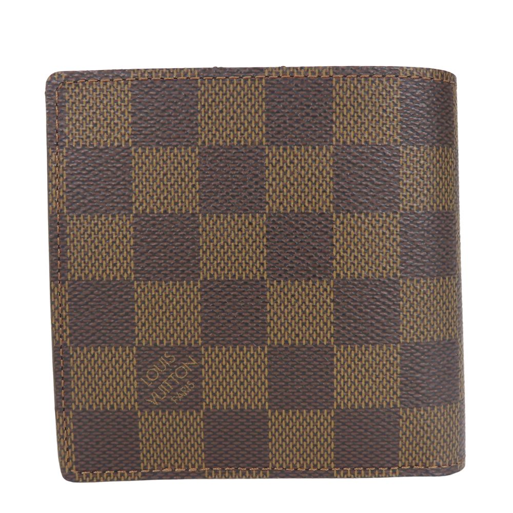 LOUIS VUITTON Bifold Wallet N61675 Damier Brown Portefeuille�EMarco mens(Unisex) Used Authentic
