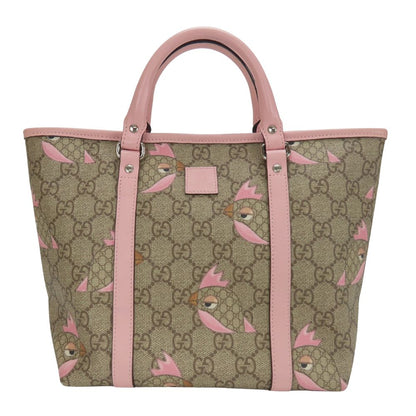 GUCCI Handbag 297557 GG Supreme canvas, leather beige Chilled license Women Used Authentic