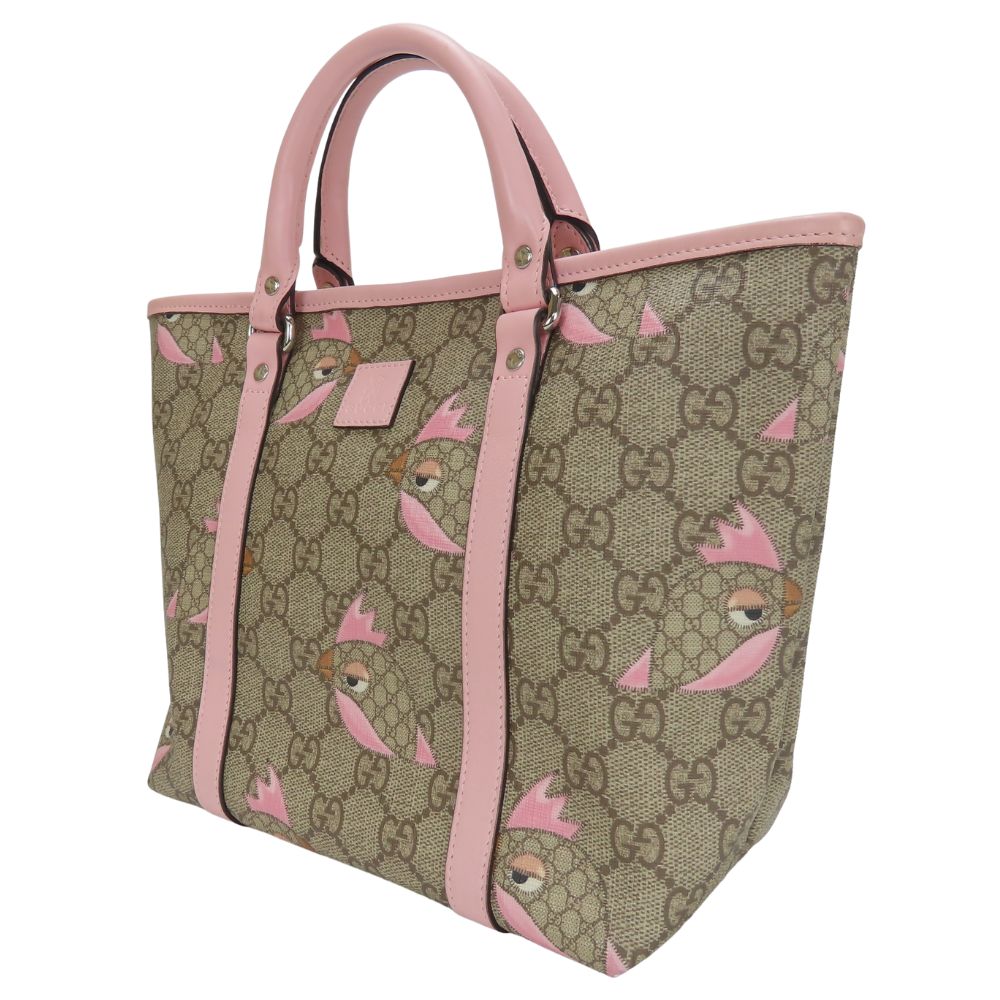 GUCCI Handbag 297557 GG Supreme canvas, leather beige Chilled license Women Used Authentic