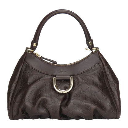 GUCCI Handbag 190525 Sima leather Dark brown Abbey Women Used Authentic