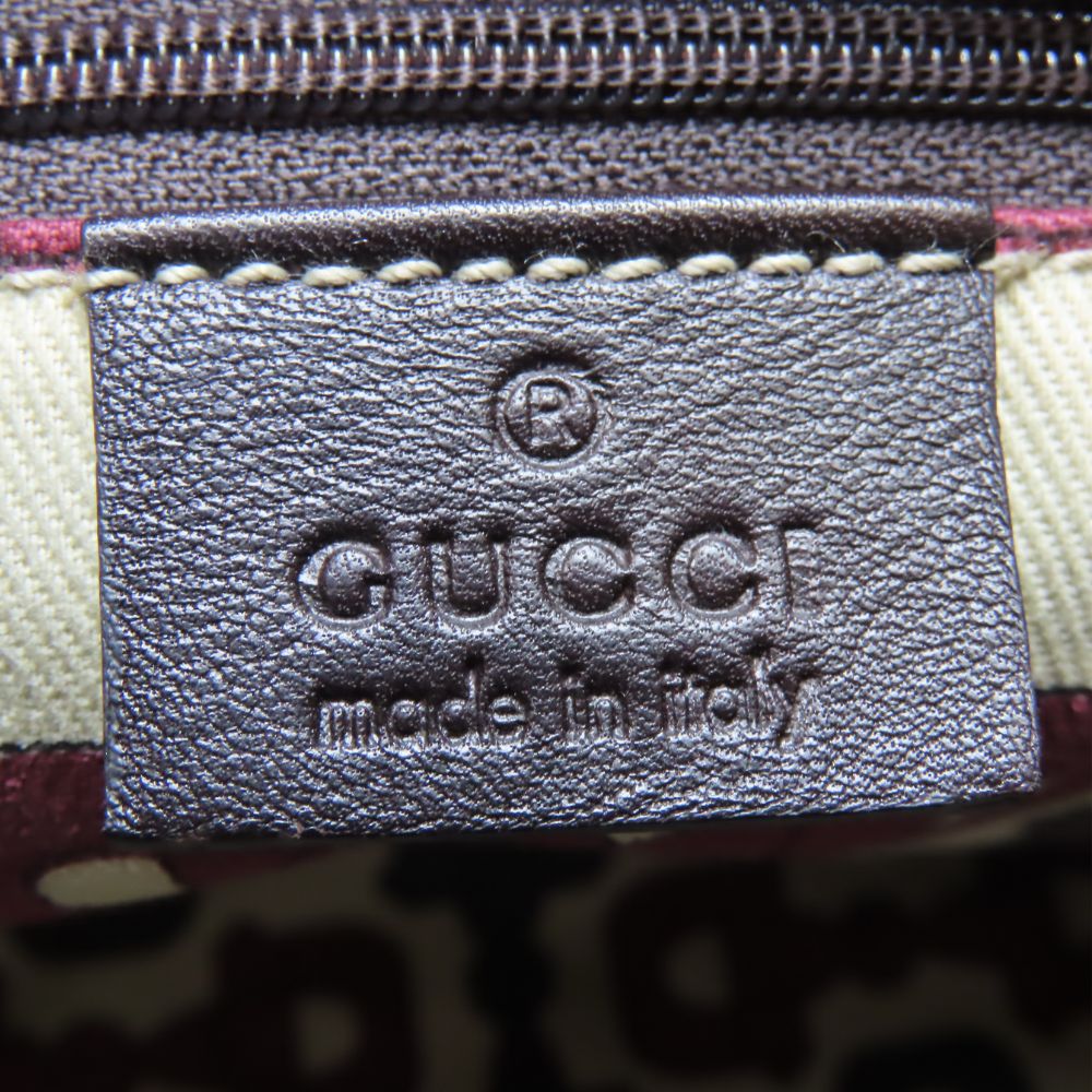 GUCCI Handbag 190525 Sima leather Dark brown Abbey Women Used Authentic