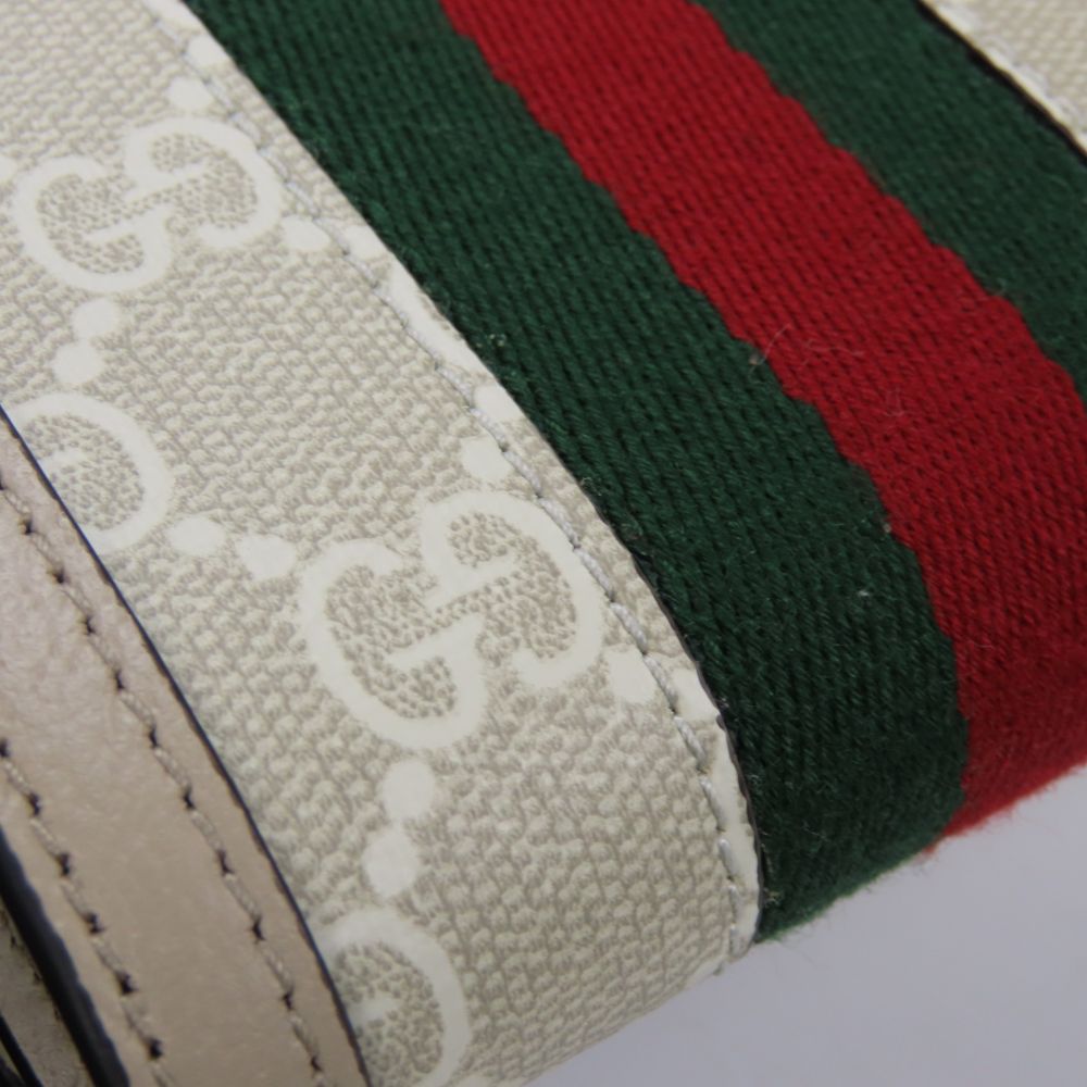 GUCCI Bifold Wallet 598662 GG Supreme canvas, leather Greige type Offidia GG Women Used Authentic
