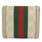 GUCCI Bifold Wallet 598662 GG Supreme canvas, leather Greige type Offidia GG Women Used Authentic