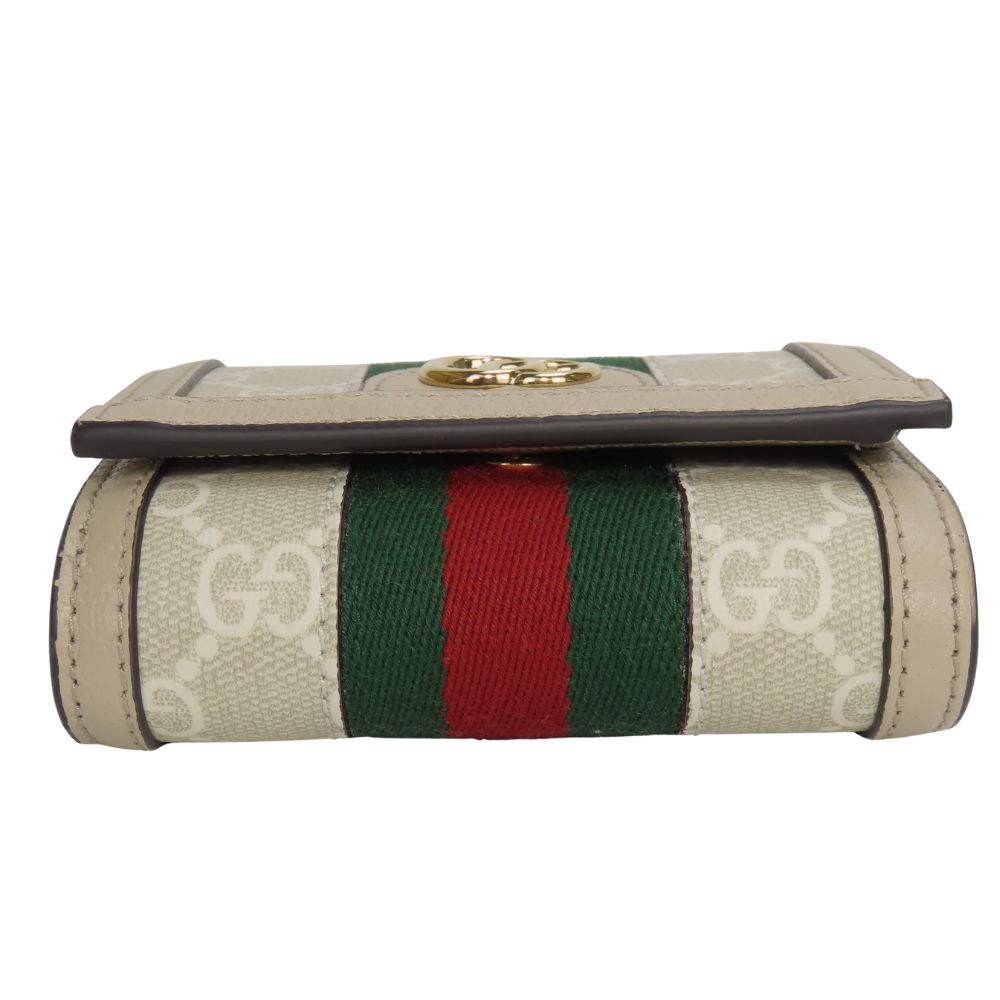 GUCCI Bifold Wallet 598662 GG Supreme canvas, leather Greige type Offidia GG Women Used Authentic