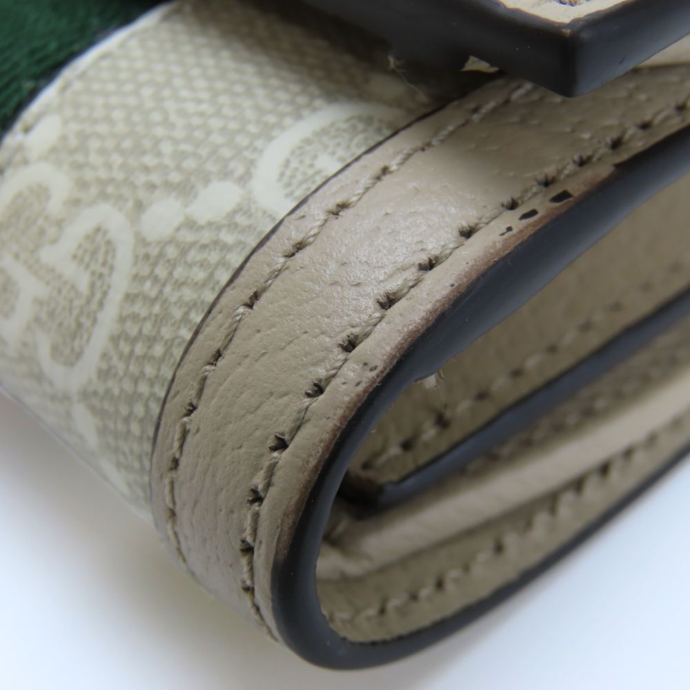 GUCCI Bifold Wallet 598662 GG Supreme canvas, leather Greige type Offidia GG Women Used Authentic