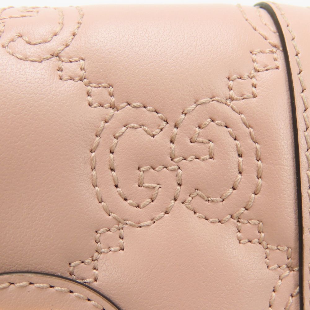 GUCCI Bifold Wallet 723786 leather pink Women Used Authentic